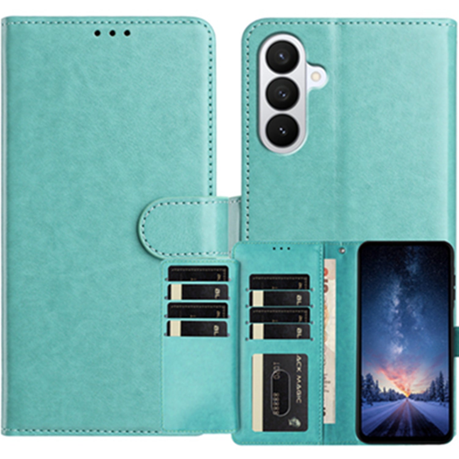 For Samsung Galaxy S26 Pro Wallet Phone Case Stand PU Leather Folio Flip Cover with 8 Card Slot