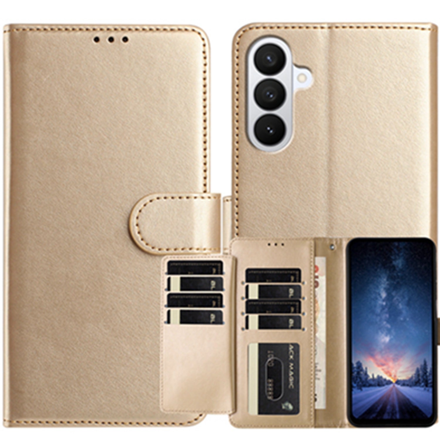 For Samsung Galaxy S26 Pro Wallet Phone Case Stand PU Leather Folio Flip Cover with 8 Card Slot