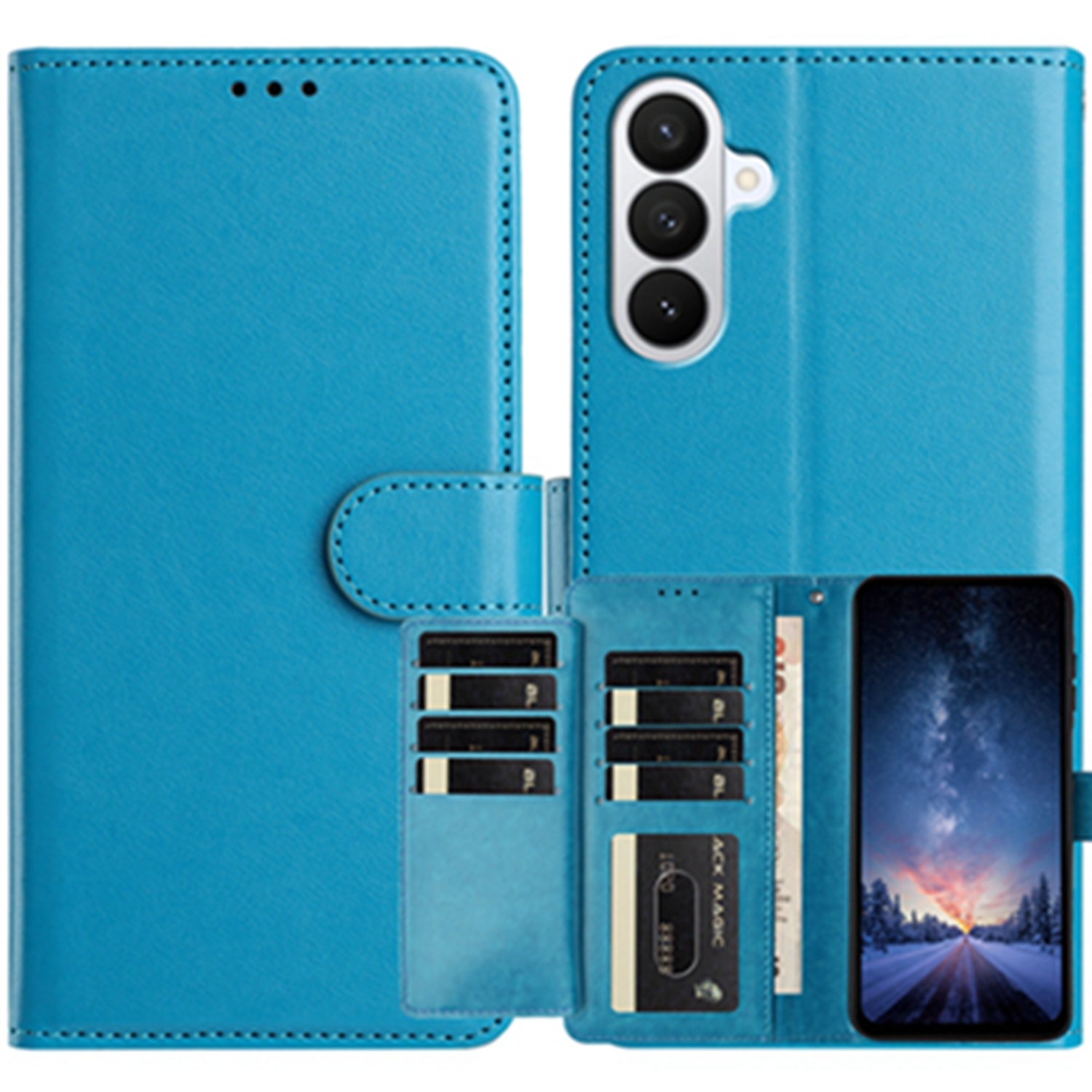 For Samsung Galaxy S26 Pro Wallet Phone Case Stand PU Leather Folio Flip Cover with 8 Card Slot