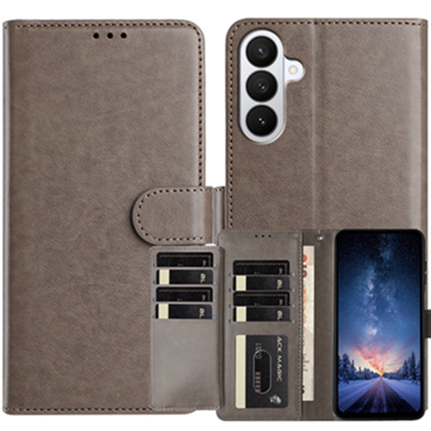 For Samsung Galaxy S26 Pro Wallet Phone Case Stand PU Leather Folio Flip Cover with 8 Card Slot