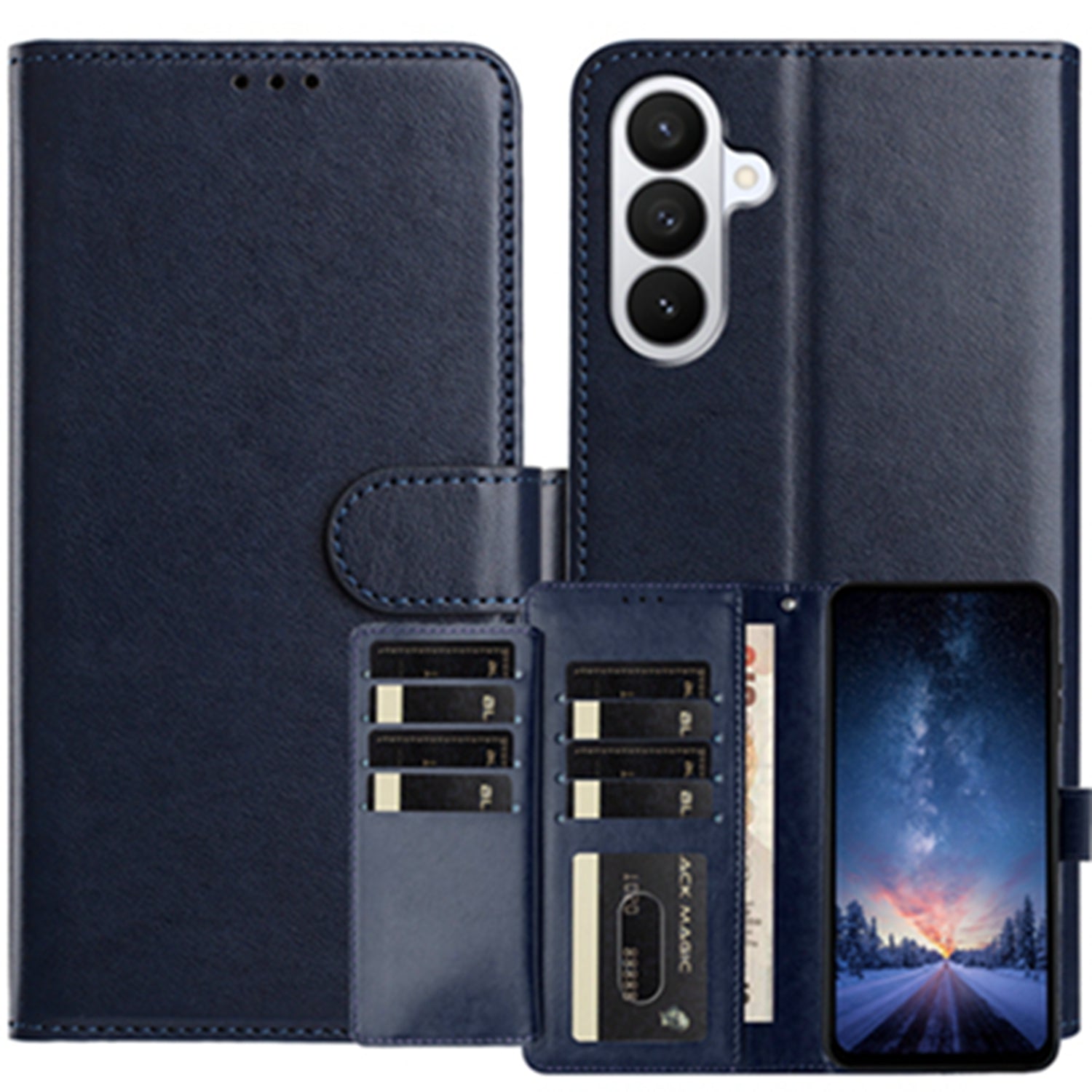 For Samsung Galaxy S26 Pro Wallet Phone Case Stand PU Leather Folio Flip Cover with 8 Card Slot