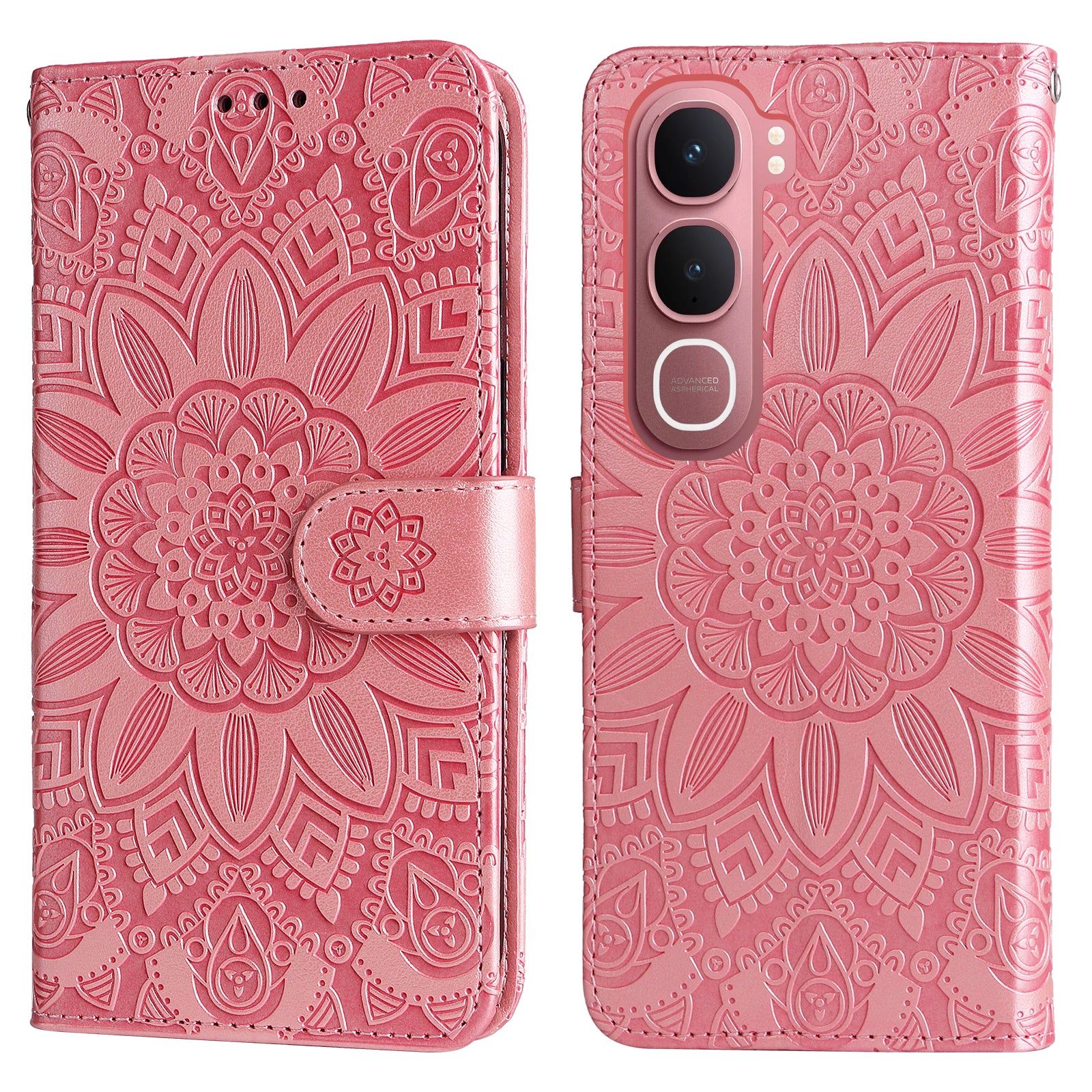 For vivo Y21d / vivo Y31 5G Case Sunflower Imprint Leather Wallet Phone Cover