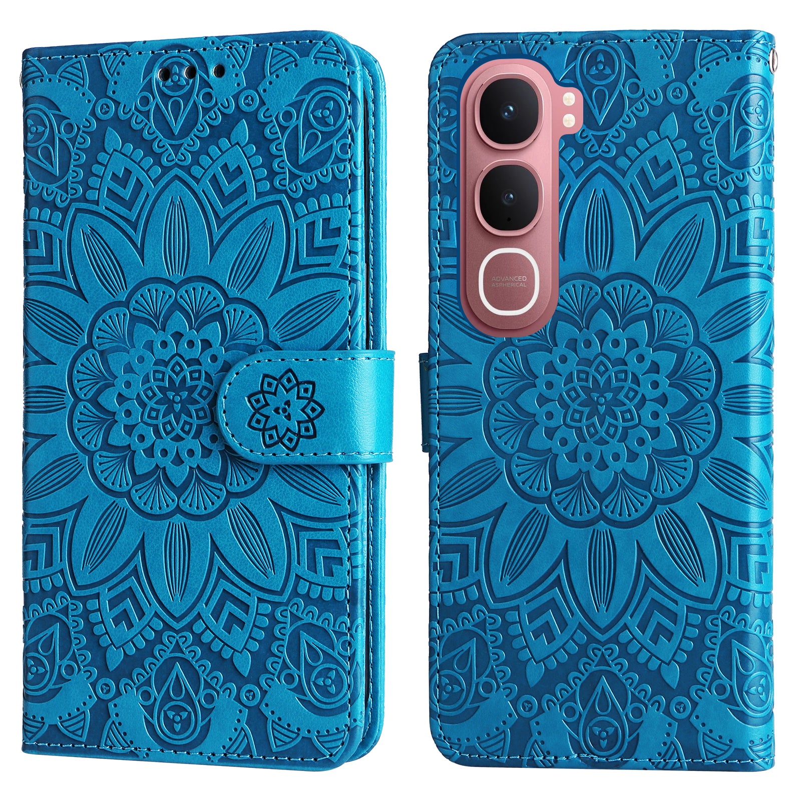 For vivo Y21d / vivo Y31 5G Case Sunflower Imprint Leather Wallet Phone Cover