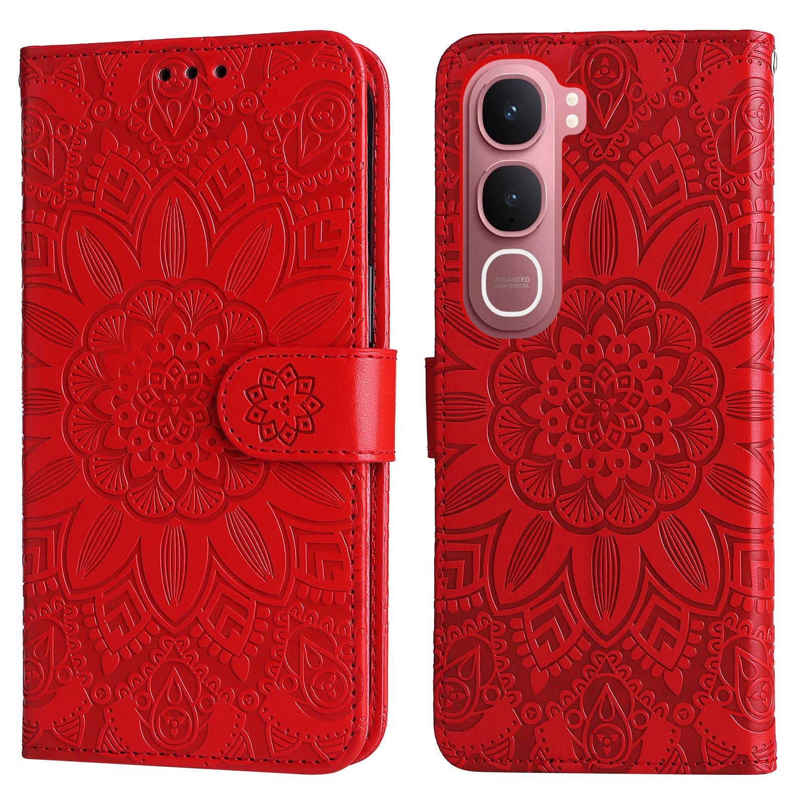 For vivo Y21d / vivo Y31 5G Case Sunflower Imprint Leather Wallet Phone Cover