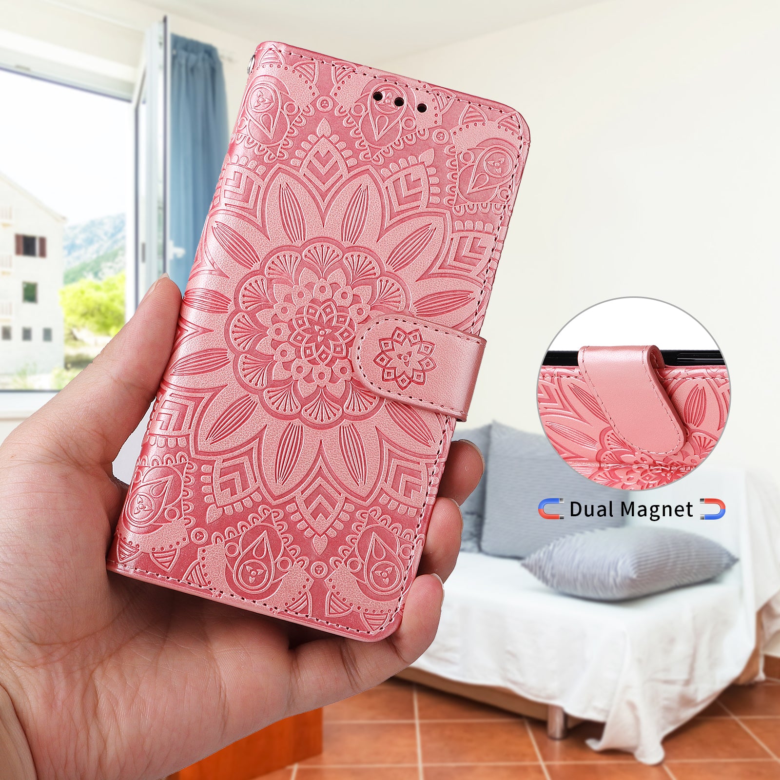 For vivo X300 Pro 5G Case Sunflower Imprint Leather Wallet Phone Cover