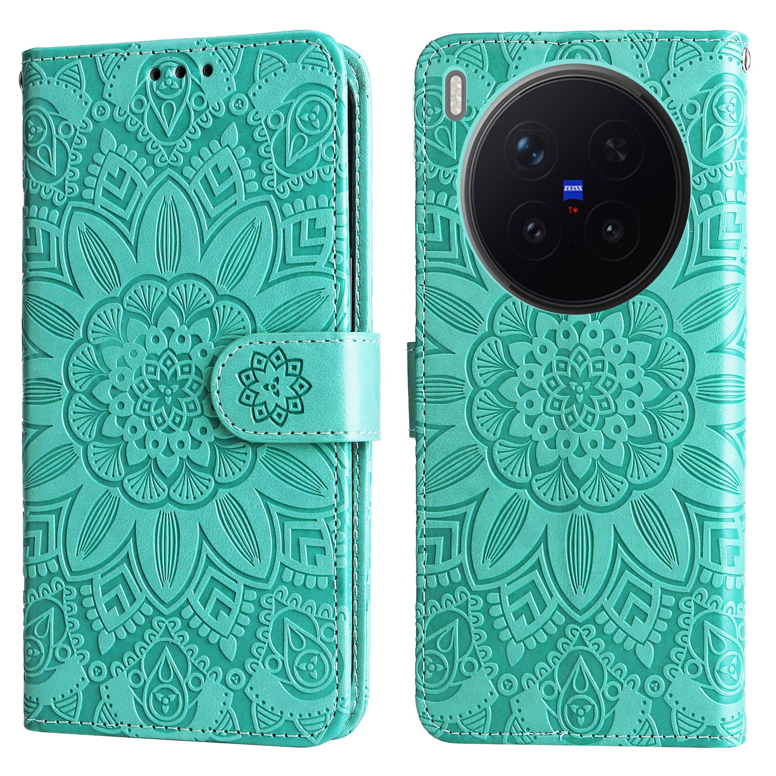 For vivo X300 Pro 5G Case Sunflower Imprint Leather Wallet Phone Cover