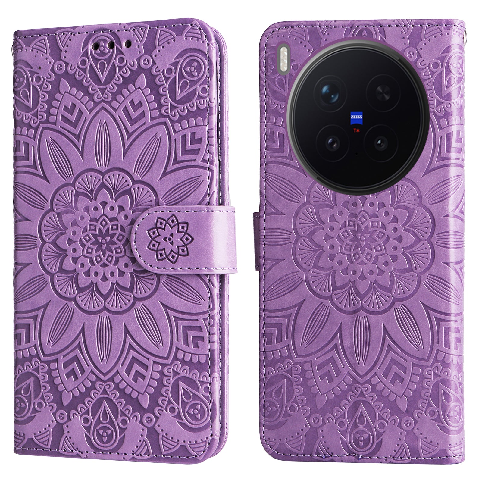 For vivo X300 Pro 5G Case Sunflower Imprint Leather Wallet Phone Cover