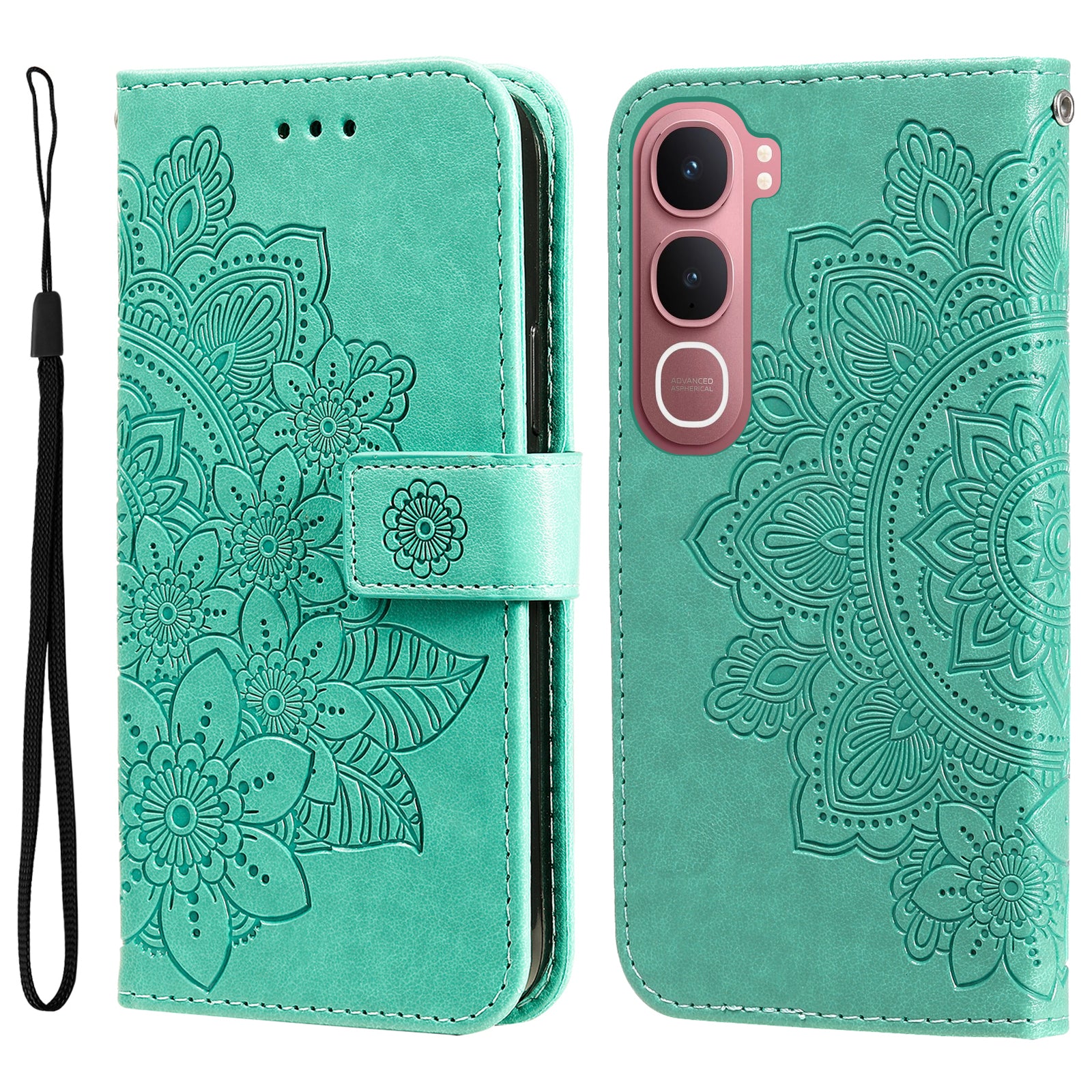 For vivo Y21d / vivo Y31 5G Case Floral Pattern PU Leather Wallet Stand Phone Cover
