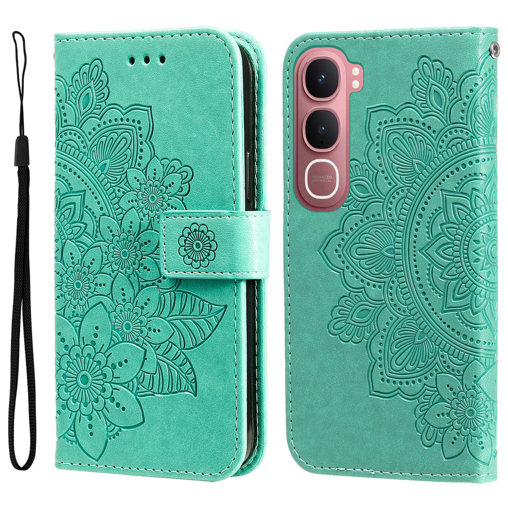 For vivo Y21d / vivo Y31 5G Case Floral Pattern PU Leather Wallet Stand Phone Cover