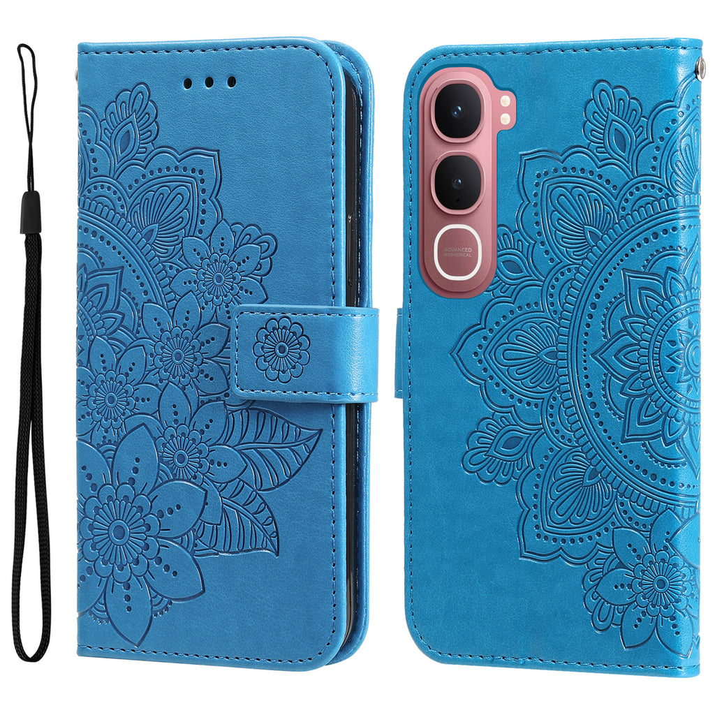 For vivo Y21d / vivo Y31 5G Case Floral Pattern PU Leather Wallet Stand Phone Cover