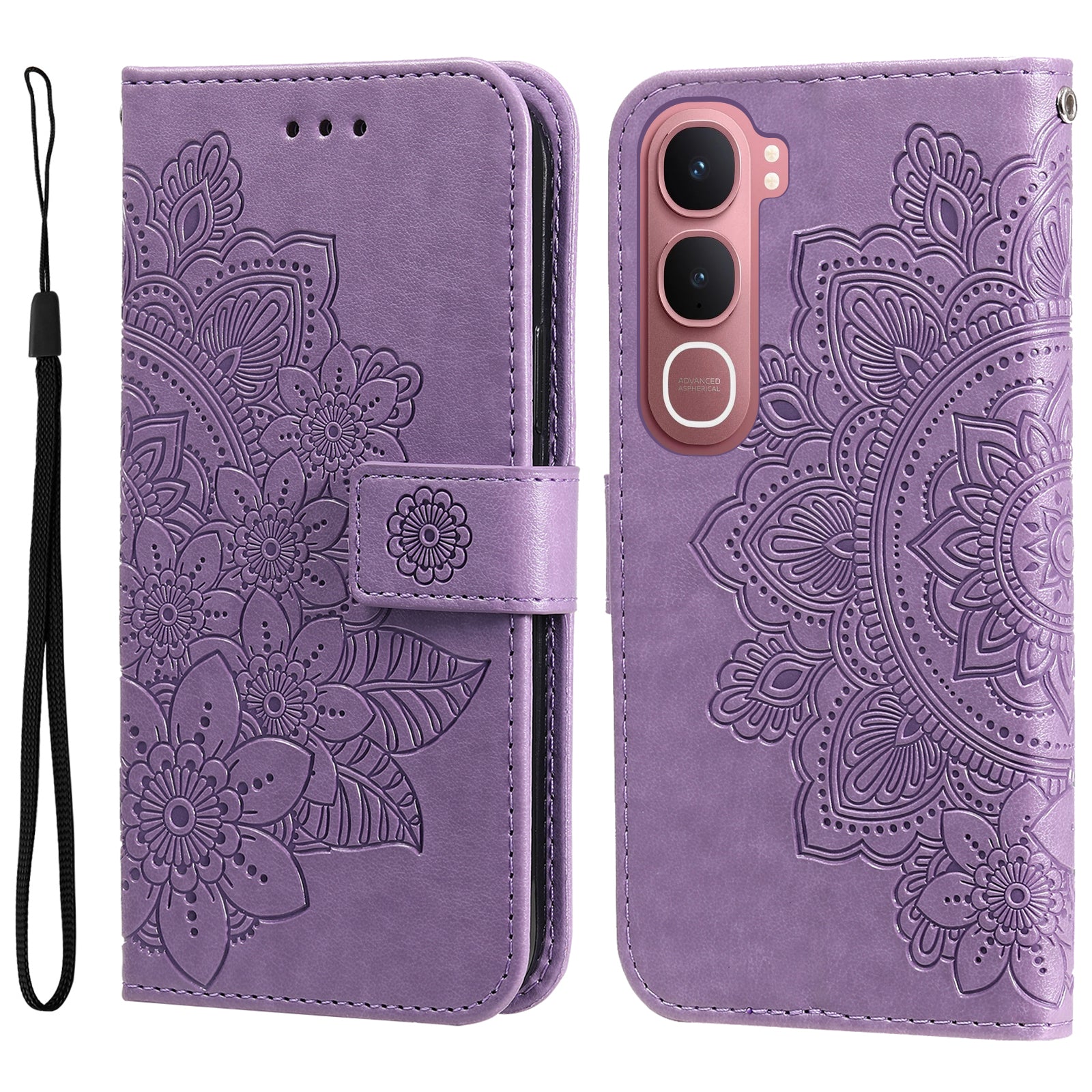 For vivo Y21d / vivo Y31 5G Case Floral Pattern PU Leather Wallet Stand Phone Cover