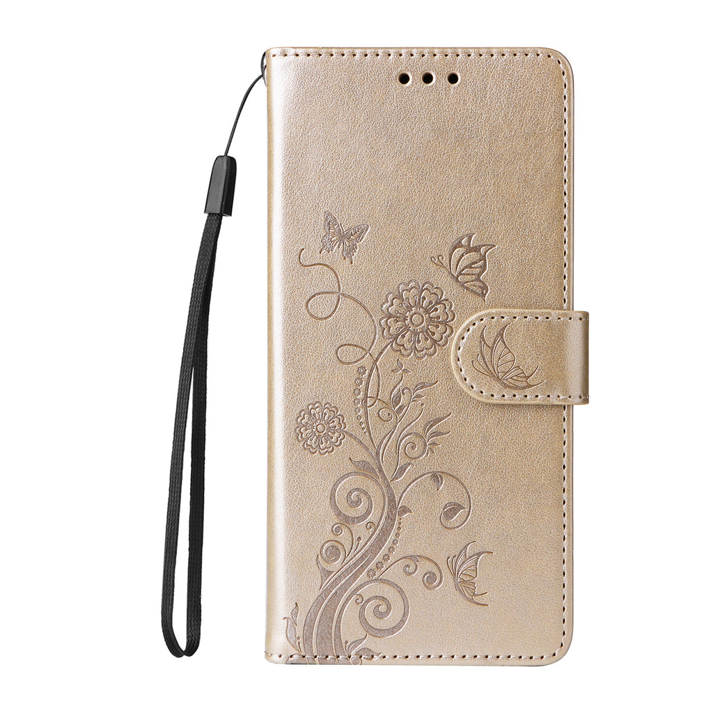 For vivo Y21d / vivo Y31 5G Leather Case Butterfly Floral Imprint Wallet Stand Cover