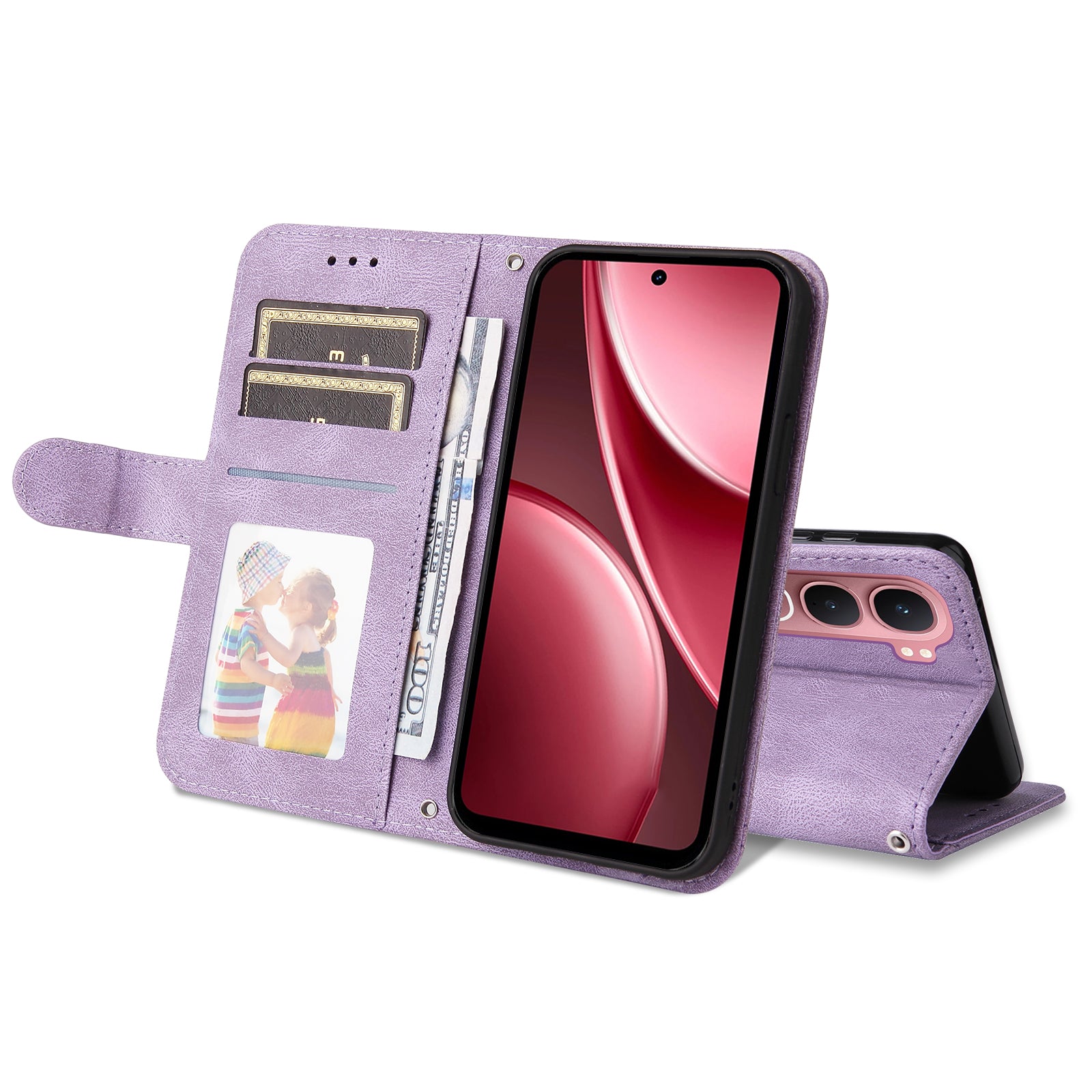 For vivo Y21d / vivo Y31 5G Leather Wallet Cases Skin Touch Phone Cover Stand with Strap