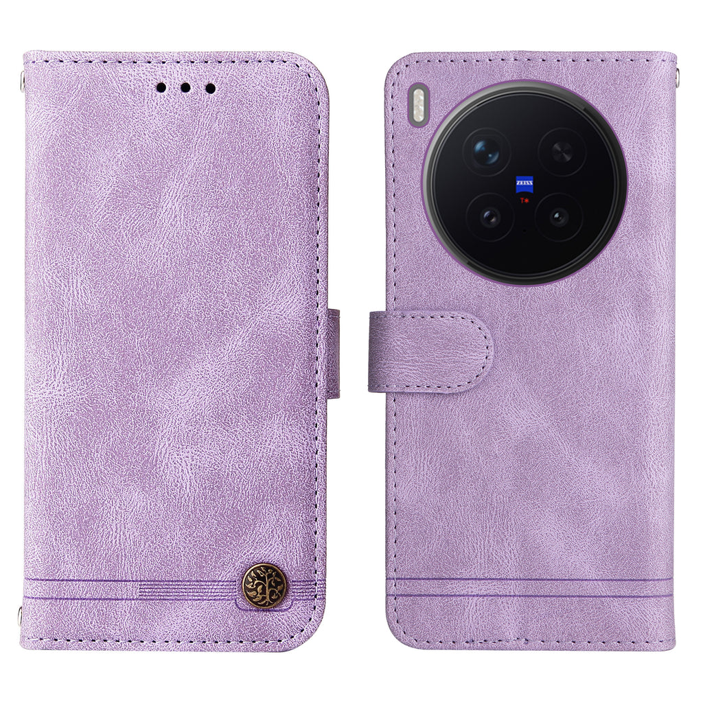 For vivo X300 Pro 5G Leather Wallet Cases Skin Touch Phone Cover Stand with Strap