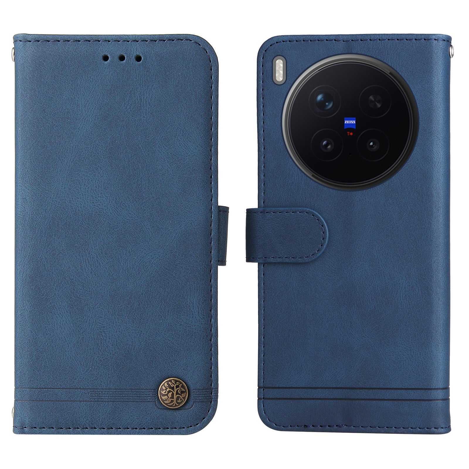 For vivo X300 Pro 5G Leather Wallet Cases Skin Touch Phone Cover Stand with Strap