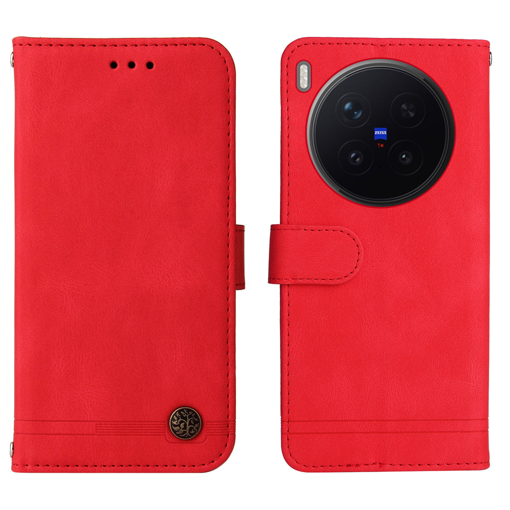 For vivo X300 Pro 5G Leather Wallet Cases Skin Touch Phone Cover Stand with Strap