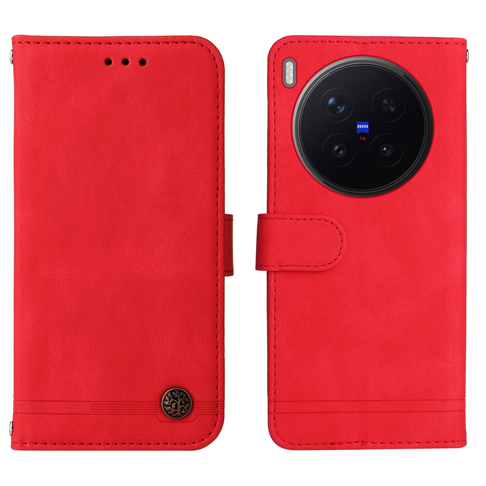 For vivo X300 Pro 5G Leather Wallet Cases Skin Touch Phone Cover Stand with Strap