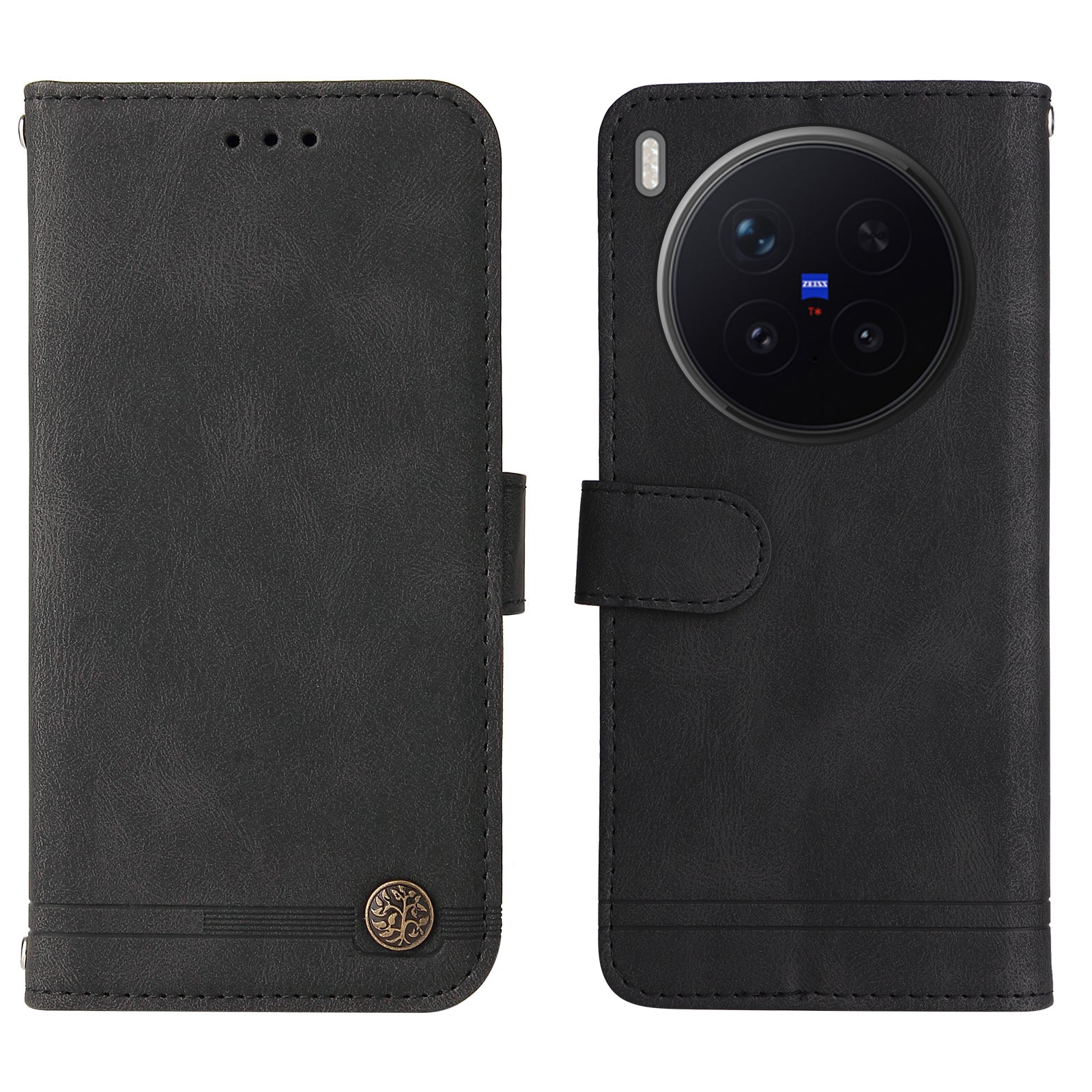 For vivo X300 Pro 5G Leather Wallet Cases Skin Touch Phone Cover Stand with Strap