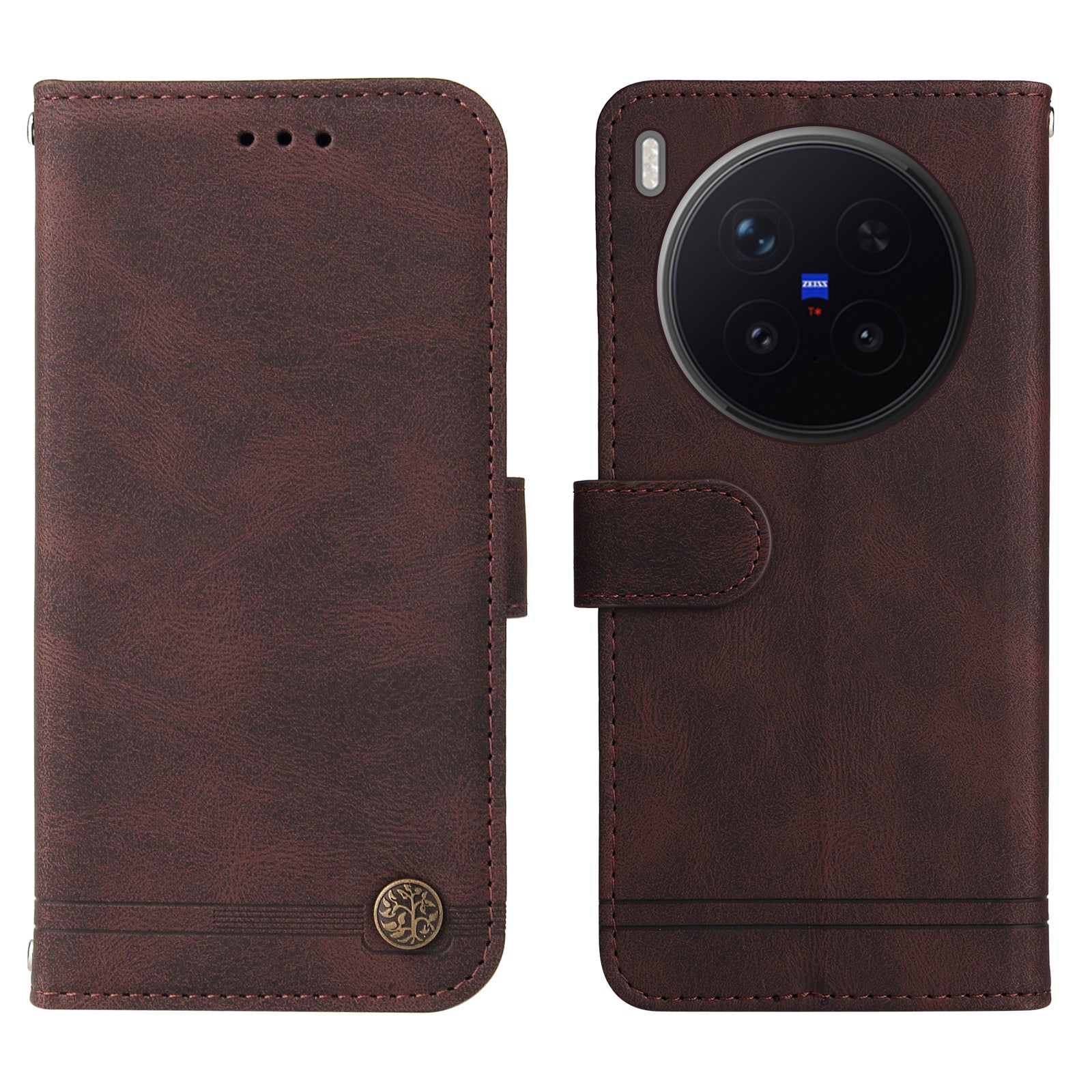 For vivo X300 Pro 5G Leather Wallet Cases Skin Touch Phone Cover Stand with Strap