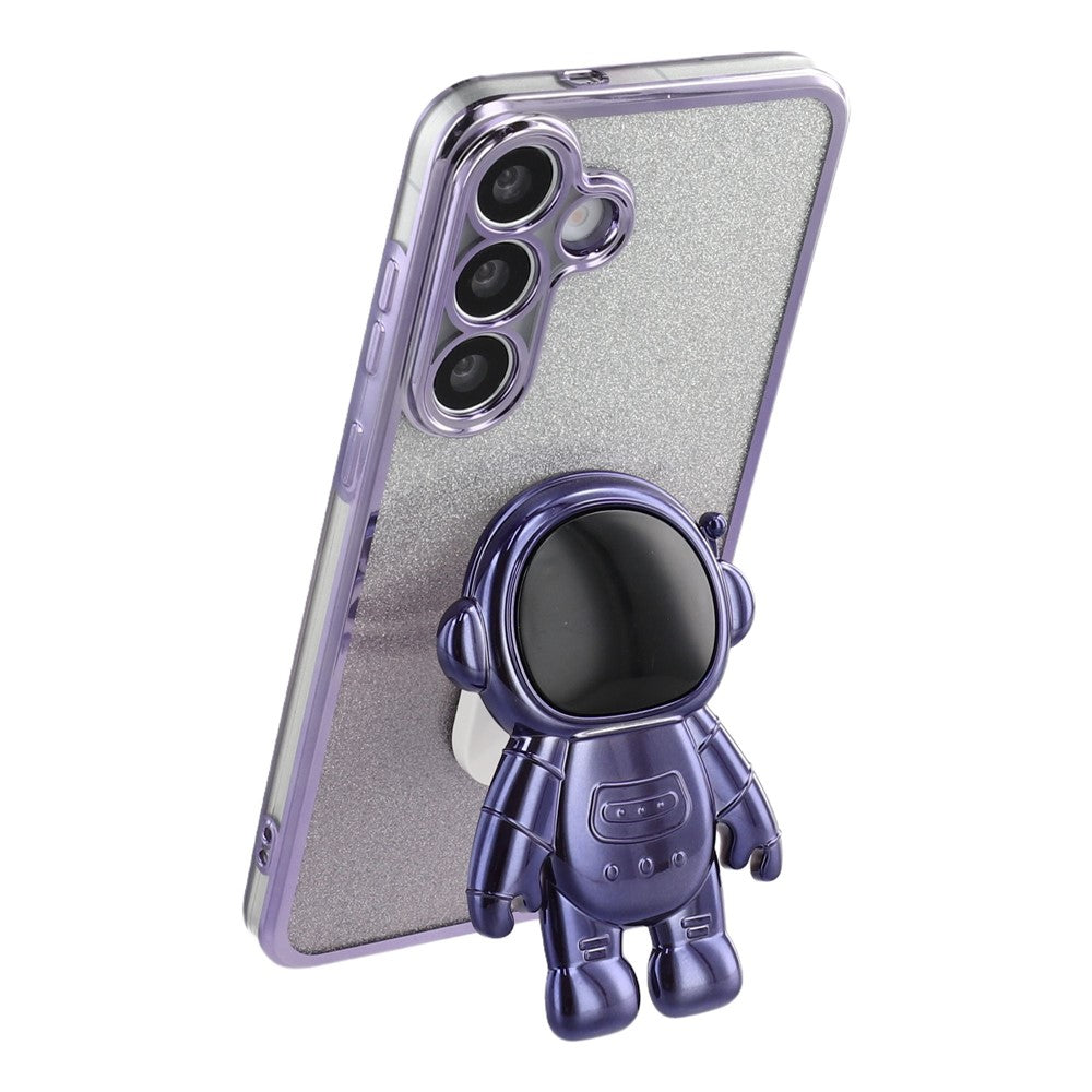 For Samsung Galaxy A26 5G Case with Astronaut Kickstand PC + TPU Phone Cover Shiny Glitter