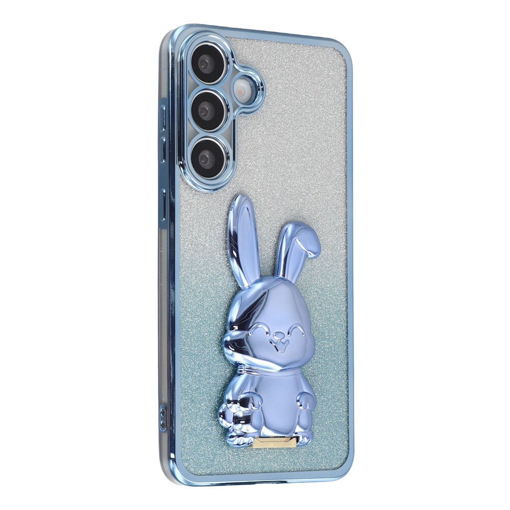 For Samsung Galaxy A36 5G Case Electroplating Glitter Rabbit PC + TPU Phone Cover with Kickstand