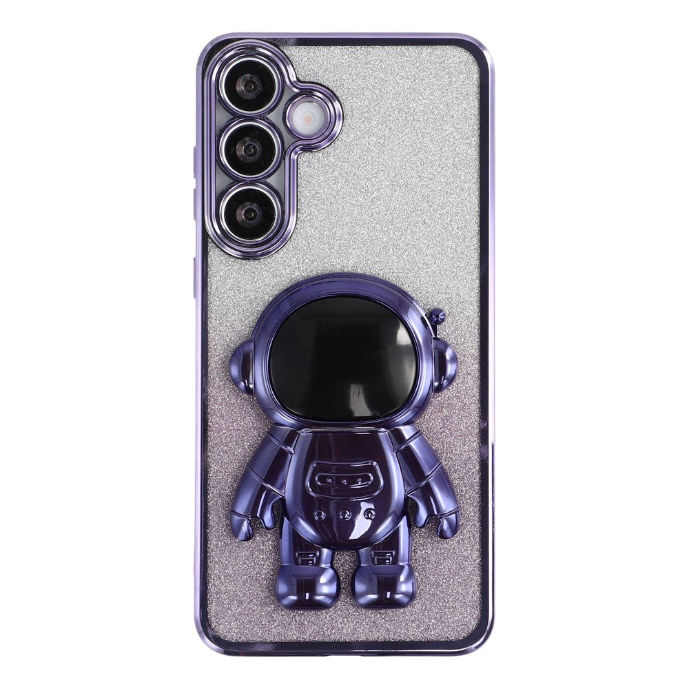 For Samsung Galaxy A36 5G Case with Astronaut Kickstand PC + TPU Phone Cover Shiny Glitter