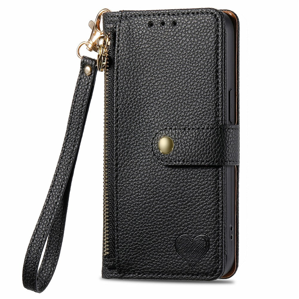 For Xiaomi 15T Pro Case RFID Blocking Zipper Pocket Leather Wallet Phone Cover with Strap