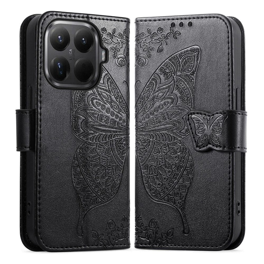 For Xiaomi 15T Pro Case with Strap Butterfly Pattern PU Leather Wallet Phone Cover