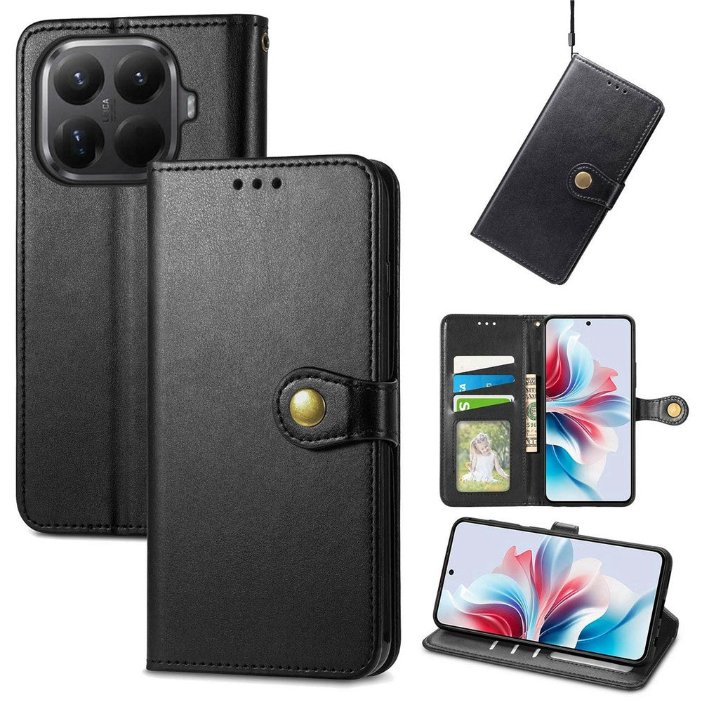 For Xiaomi 15T Pro Case Wallet Stand Leather Phone Cover with Wrist Strap