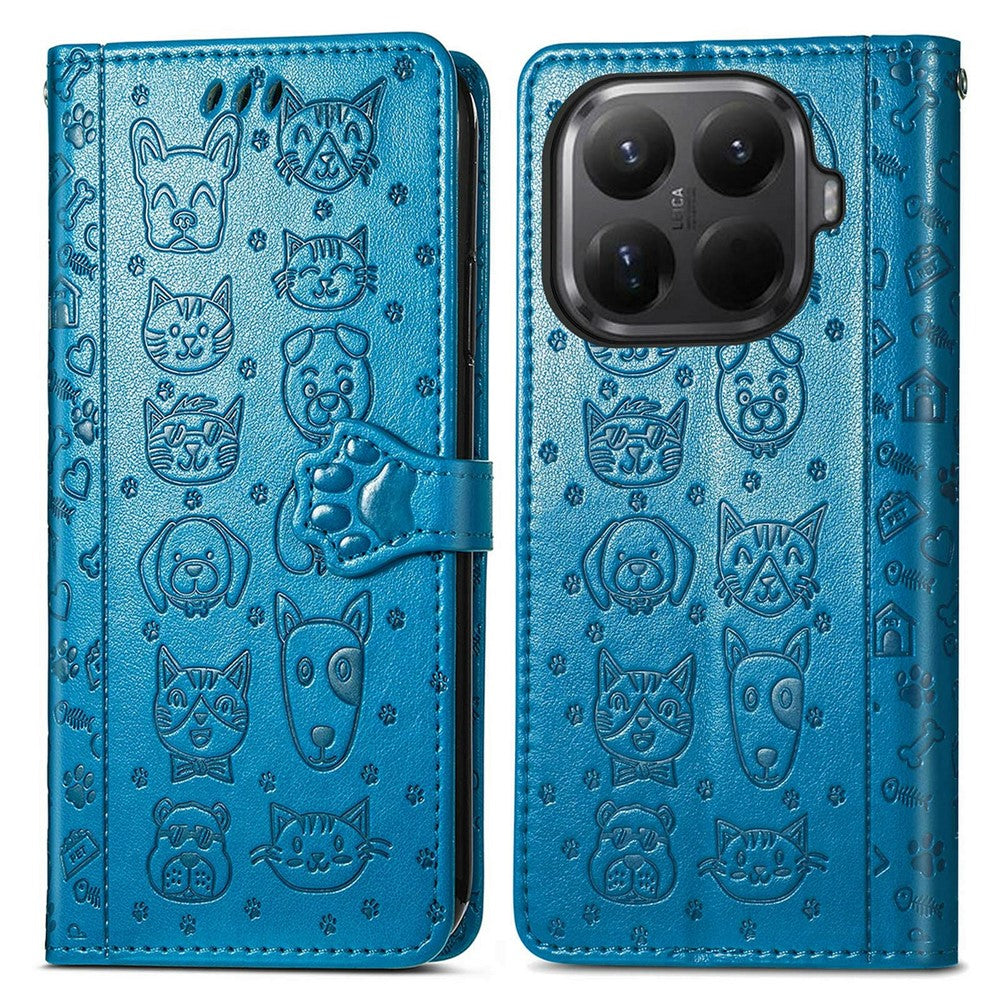 For Xiaomi 15T Pro Case Flip Wallet Leather Phone Cover with Cute Cat Dog Pattern