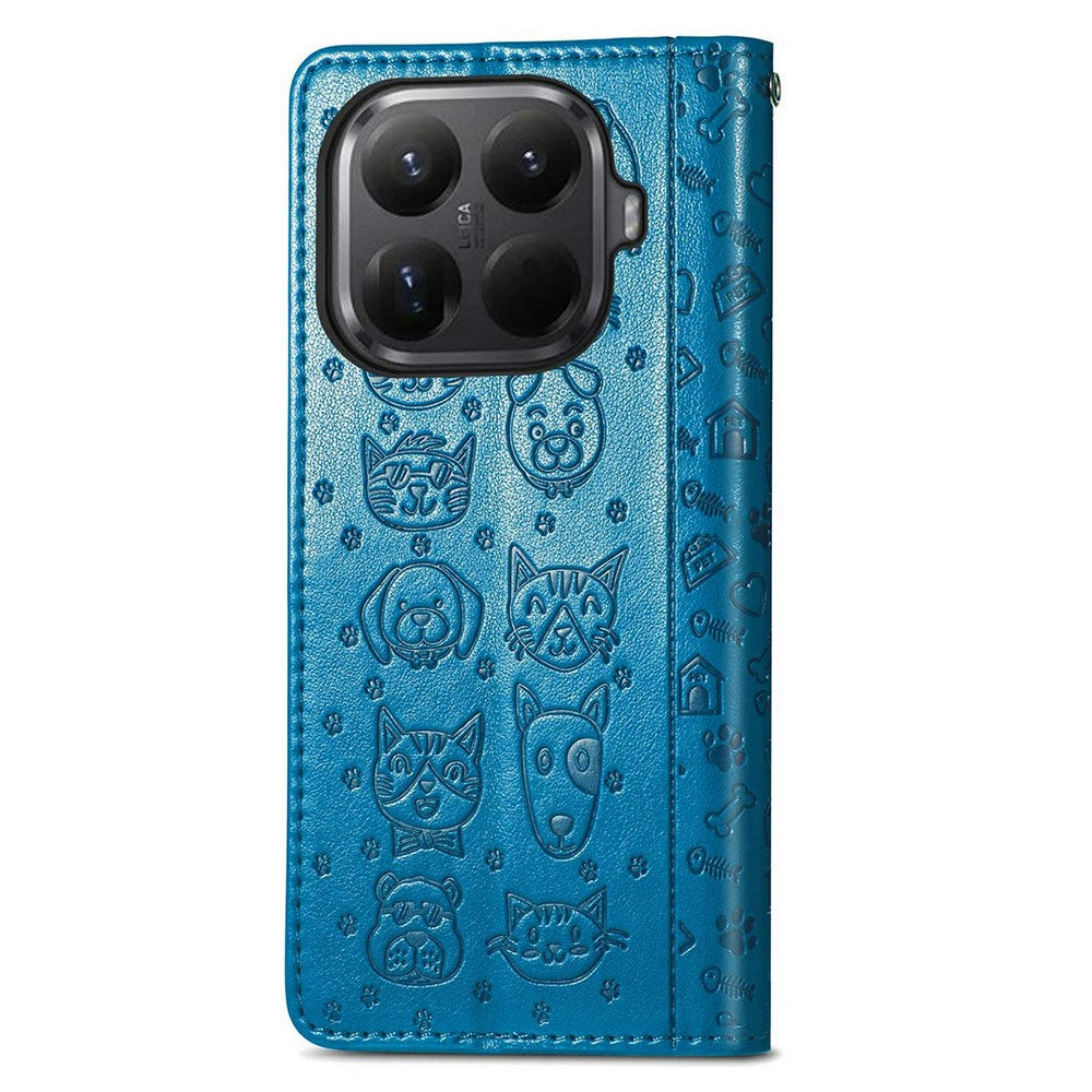 For Xiaomi 15T Pro Case Flip Wallet Leather Phone Cover with Cute Cat Dog Pattern