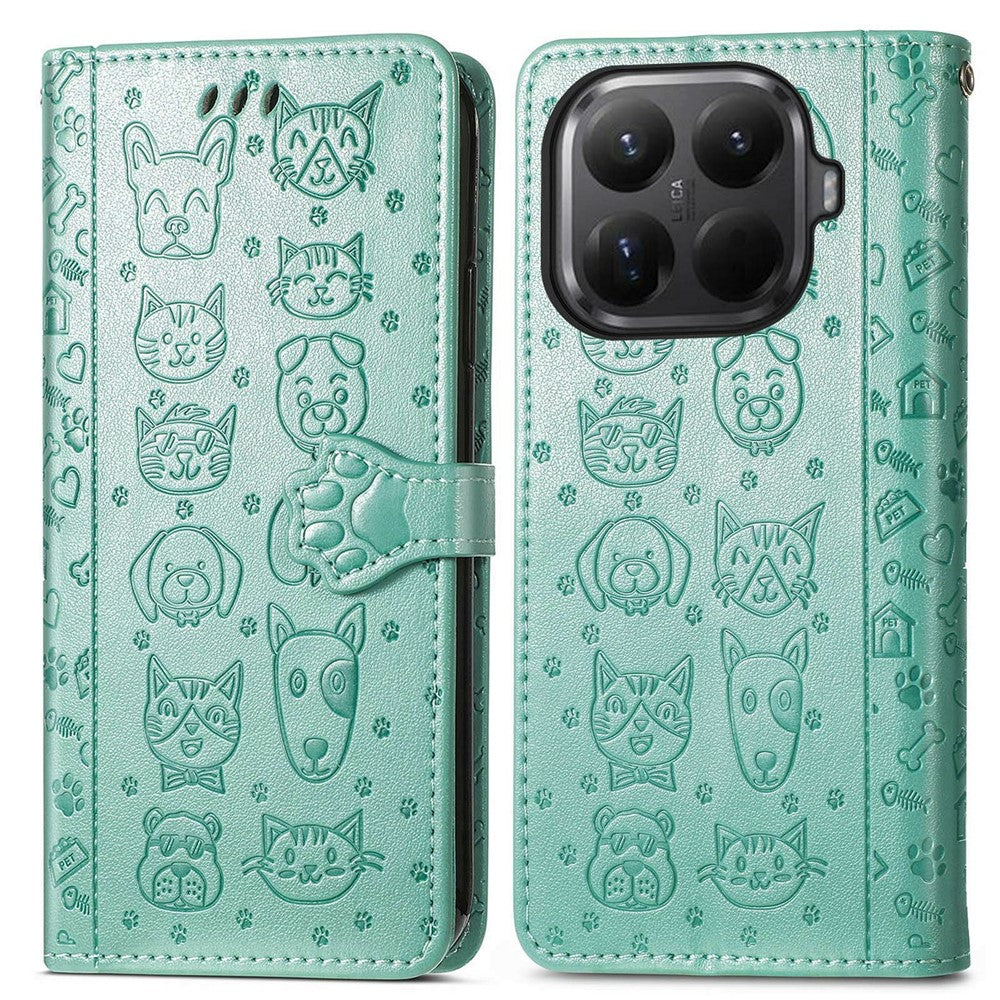 For Xiaomi 15T Pro Case Flip Wallet Leather Phone Cover with Cute Cat Dog Pattern