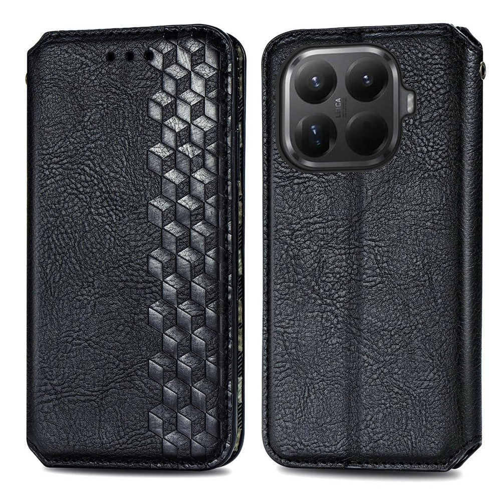 For Xiaomi 15T Pro Case Rhombus Imprint PU Leather Wallet Phone Cover