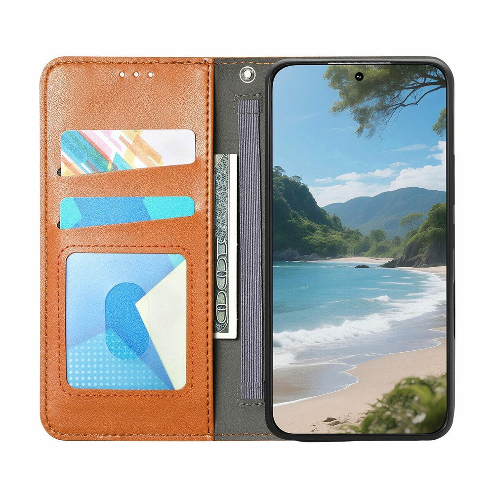 For Xiaomi 15T Pro Case Wallet Tri-Color Stitching Leather Phone Cover with Elastic Wristband