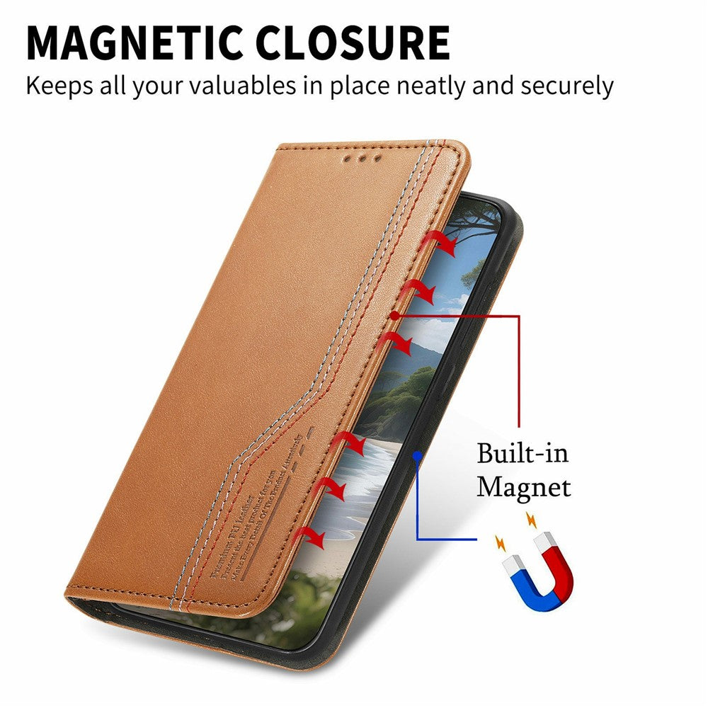 For Xiaomi 15T Pro Case Wallet Tri-Color Stitching Leather Phone Cover with Elastic Wristband
