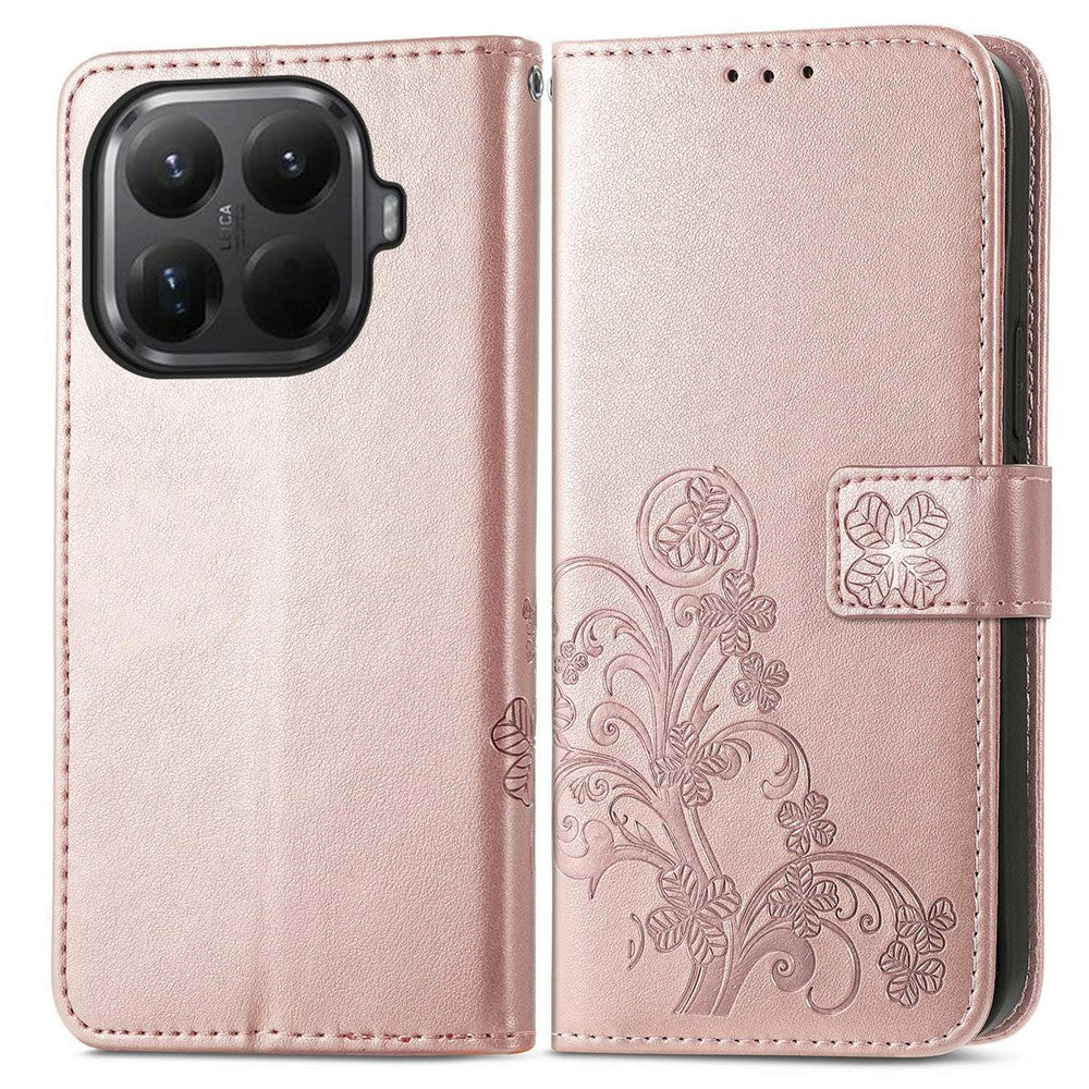 For Xiaomi 15T Pro Leather Case Four-Leaf Clover Wallet Phone Cover
