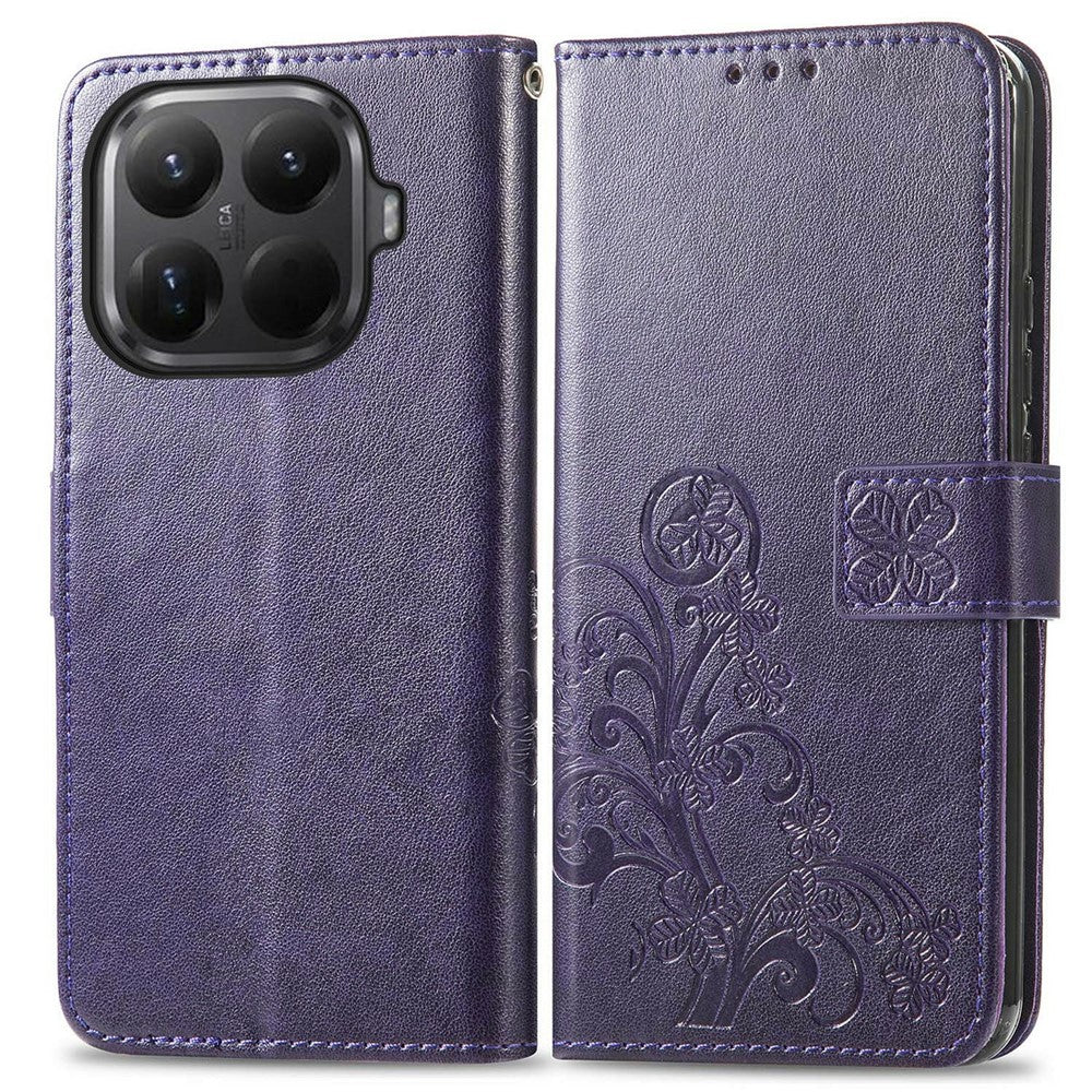 For Xiaomi 15T Pro Leather Case Four-Leaf Clover Wallet Phone Cover