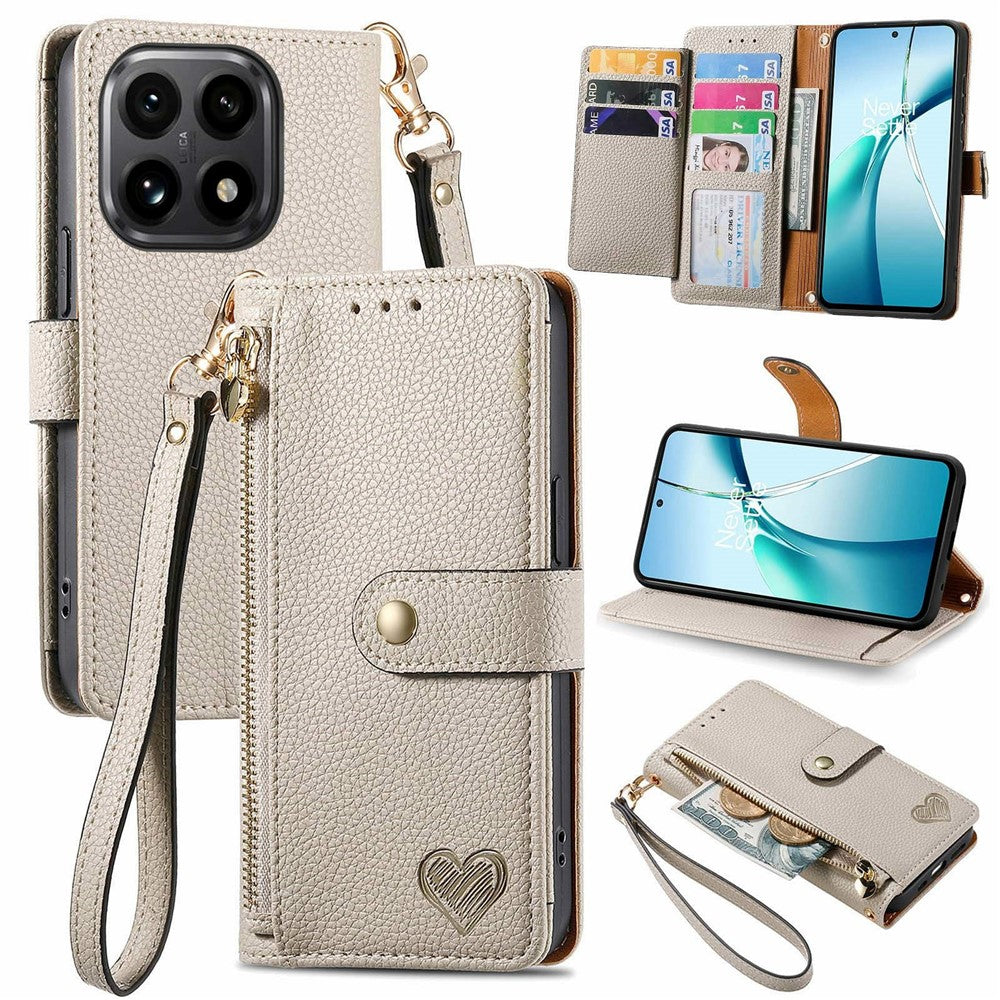 For Xiaomi 15T Case RFID Blocking Zipper Pocket Leather Wallet Phone Cover with Strap
