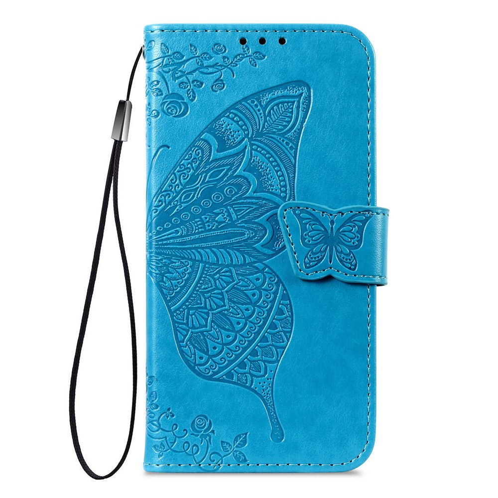 For Xiaomi 15T Case with Strap Butterfly Pattern PU Leather Wallet Phone Cover