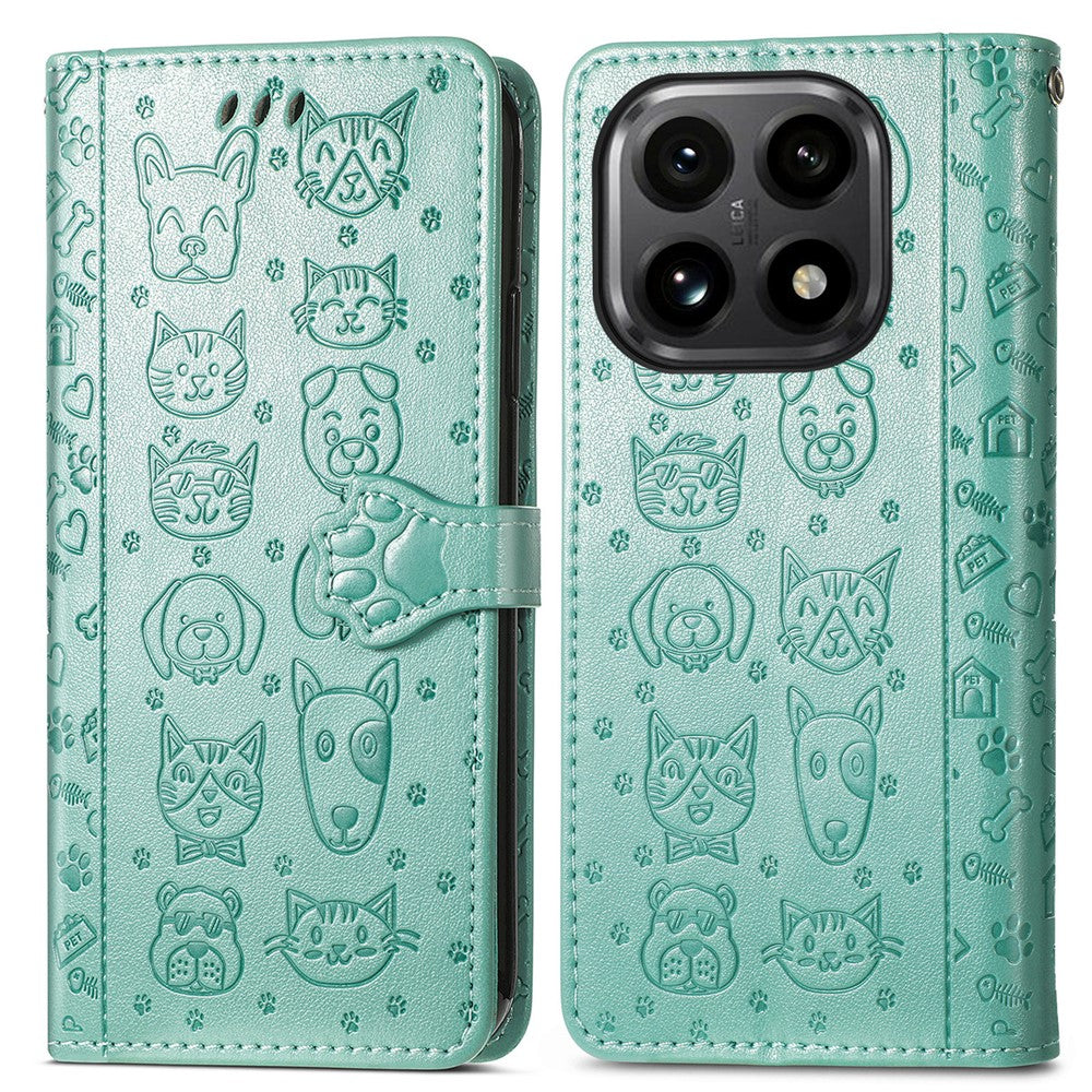 For Xiaomi 15T Case Flip Wallet Leather Phone Cover with Cute Cat Dog Pattern