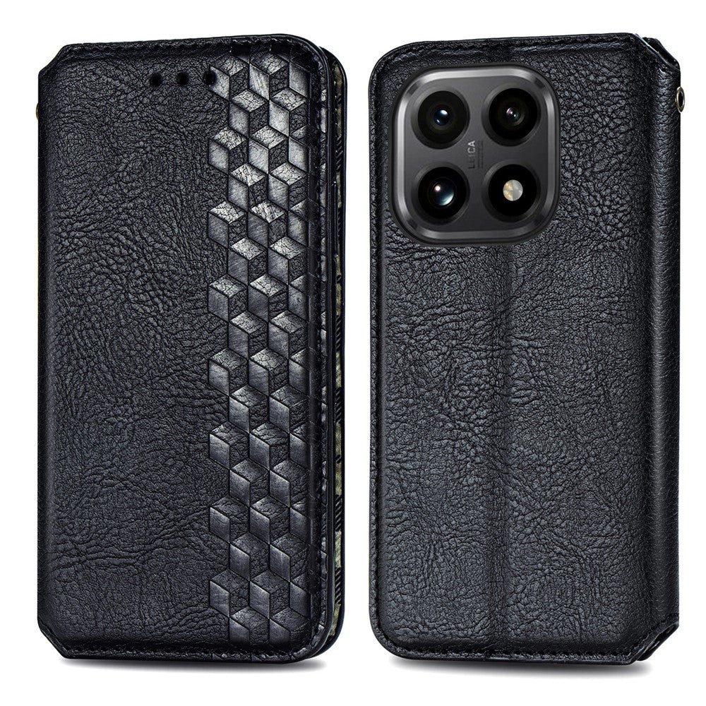 For Xiaomi 15T Case Rhombus Imprint Anti Scratch PU Leather Wallet Phone Cover