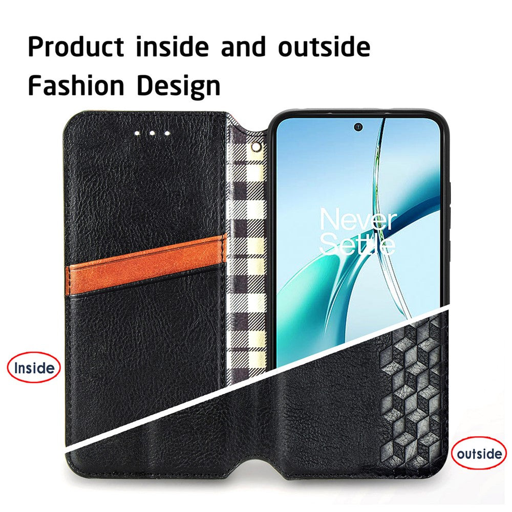 For Xiaomi 15T Case Rhombus Imprint Anti Scratch PU Leather Wallet Phone Cover
