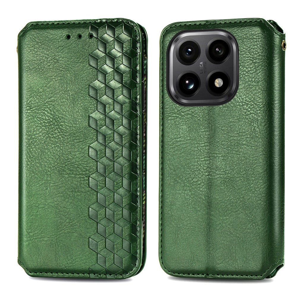 For Xiaomi 15T Case Rhombus Imprint Anti Scratch PU Leather Wallet Phone Cover