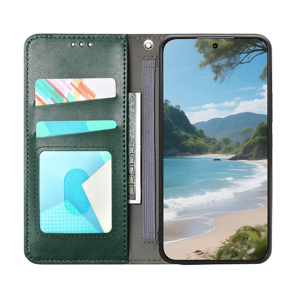 For Xiaomi 15T Case Wallet Tri-Color Stitching Leather Phone Cover with Elastic Wristband