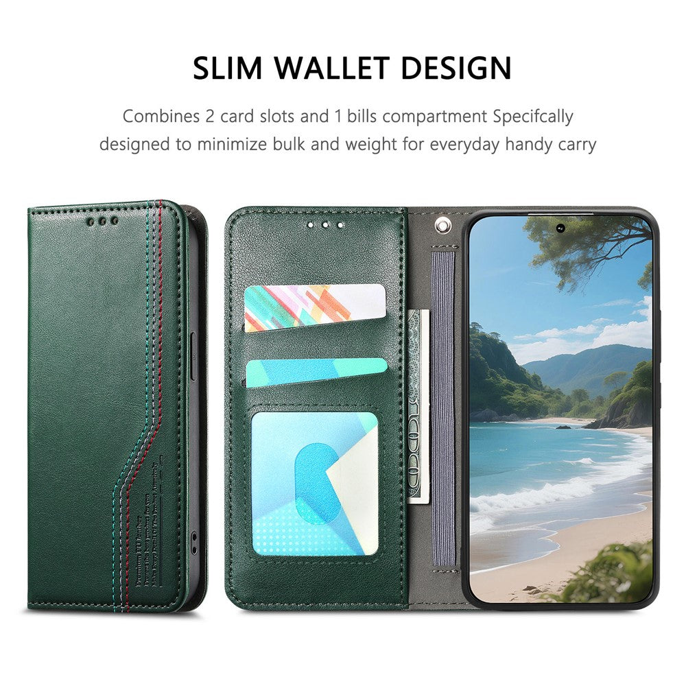 For Xiaomi 15T Case Wallet Tri-Color Stitching Leather Phone Cover with Elastic Wristband