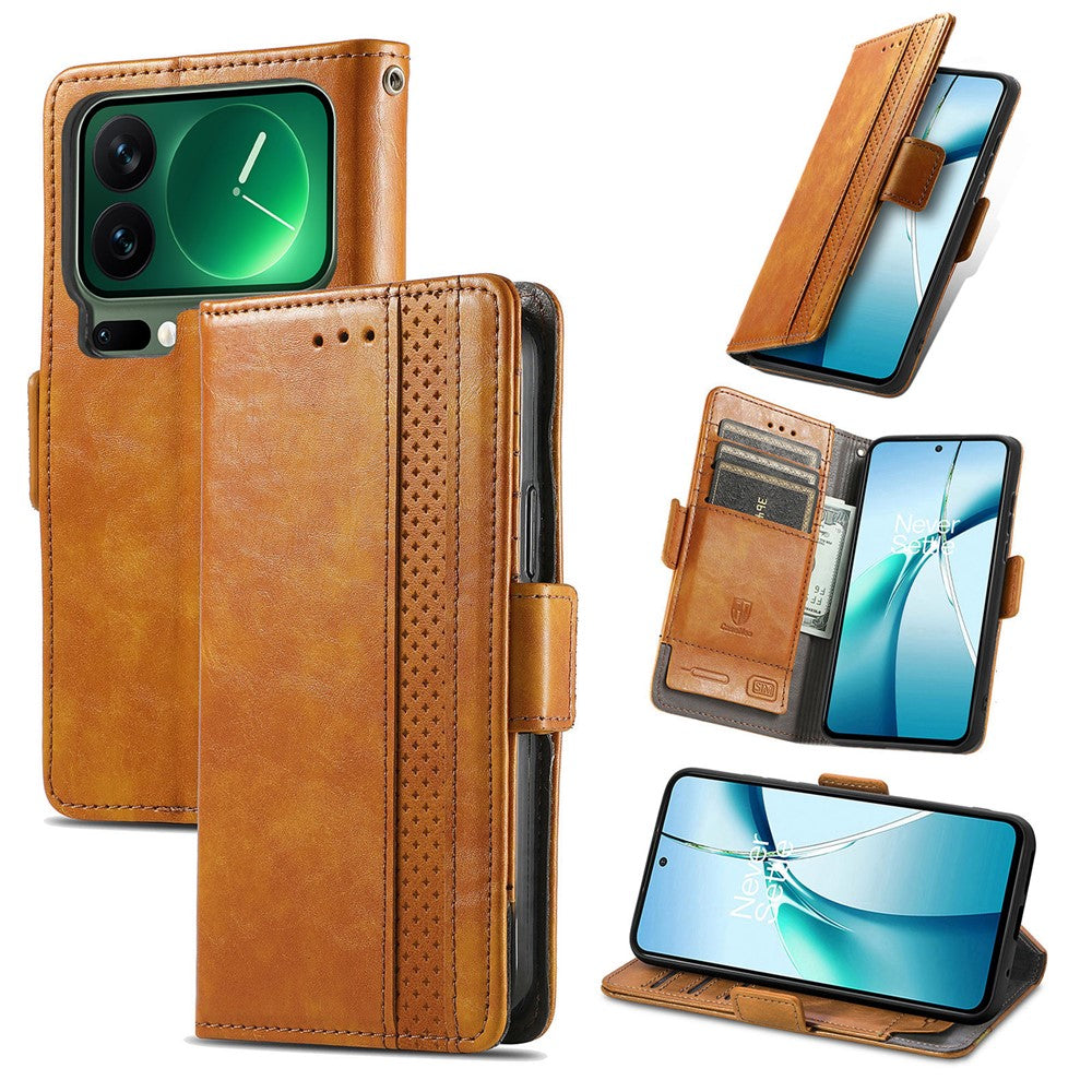 CASENEO For Xiaomi 17 Pro Phone Case PU Leather Cover Stand with RFID Blocking Wallet