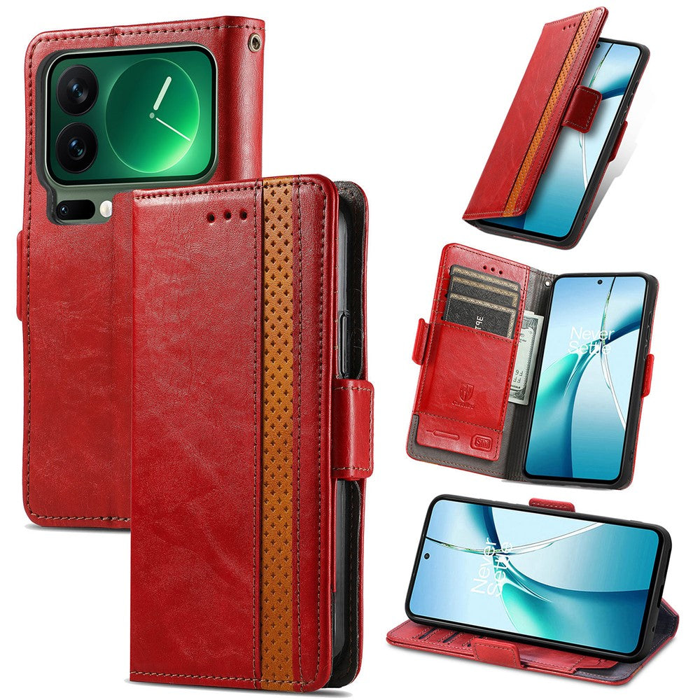 CASENEO For Xiaomi 17 Pro Phone Case PU Leather Cover Stand with RFID Blocking Wallet