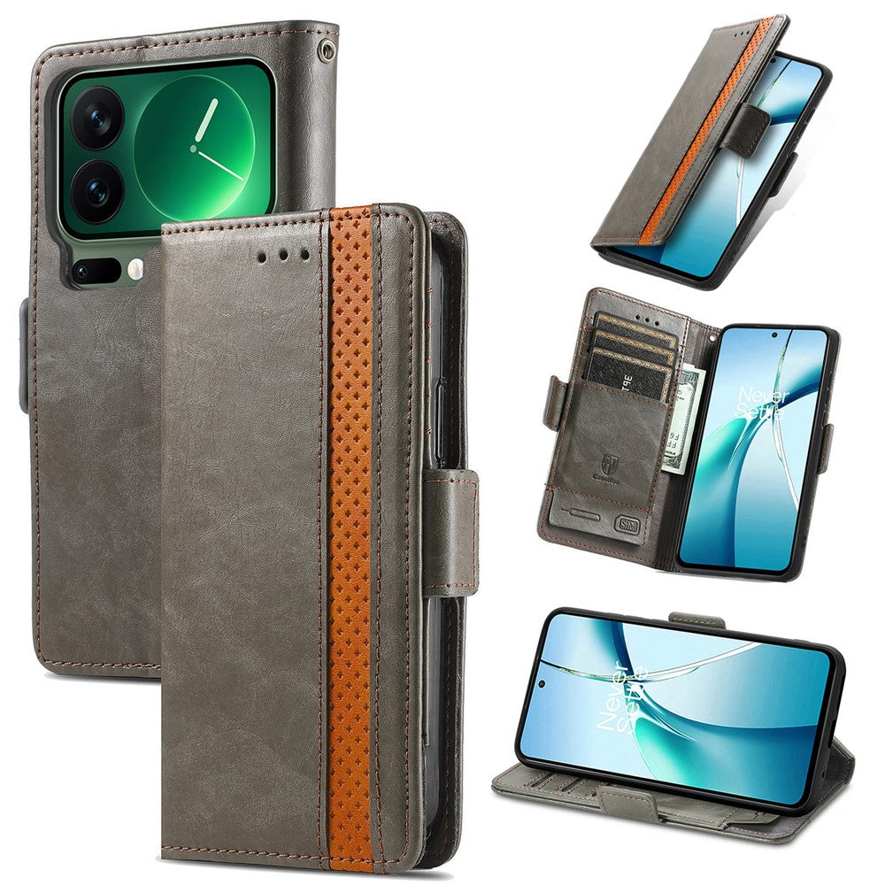 CASENEO For Xiaomi 17 Pro Max Phone Cases PU Leather Cover Stand with RFID Blocking Wallet