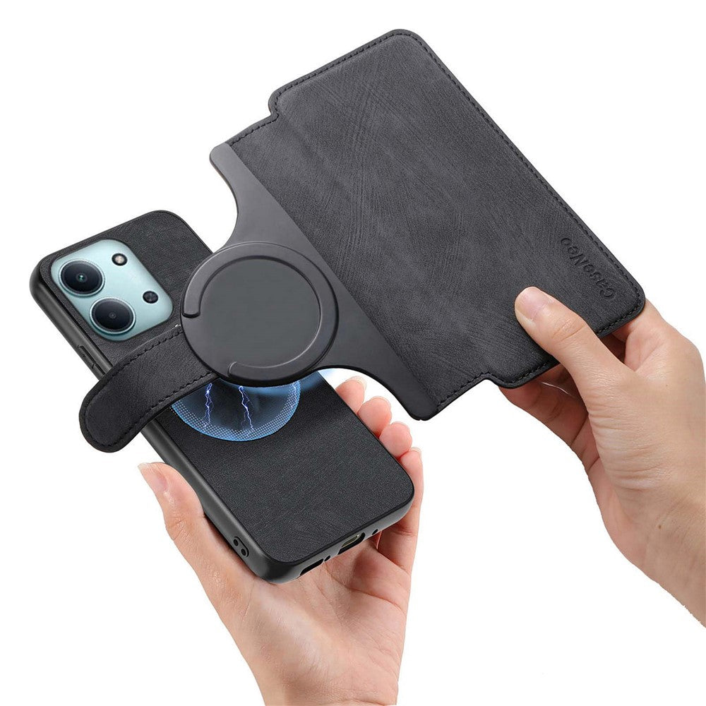 CASENEO MW-03 Detachable Wallet Case For Xiaomi Poco C85 4G (171mm) / Redmi 15C 4G (Global) (171mm) Leather + TPU Phone Cover