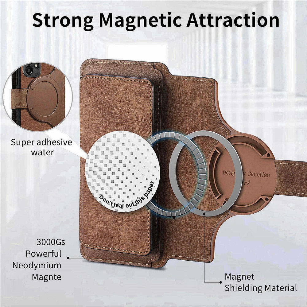 CASENEO MW-02 For Xiaomi Redmi 15C 4G (Global) (171mm) / Poco C85 4G (171mm) Case Detachable Magnetic Leather Flip Phone Cover